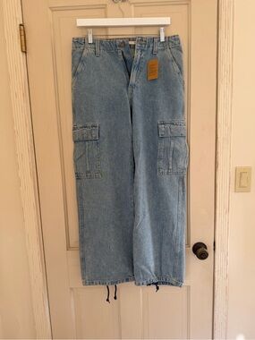 Levi's Light Blue Straight Leg Cargo Jeans